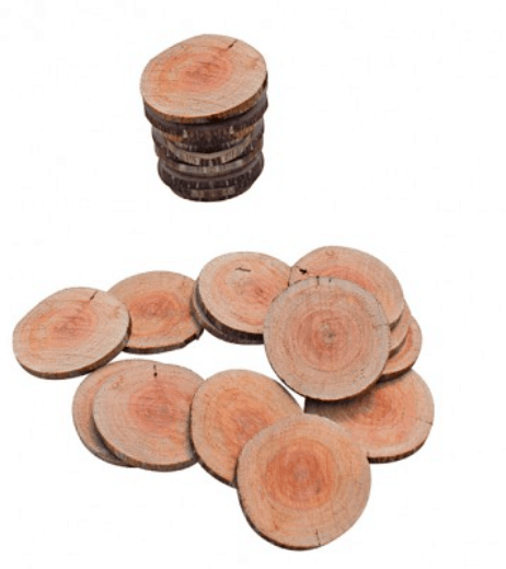Natural Wooden Tree Cookies Set 30