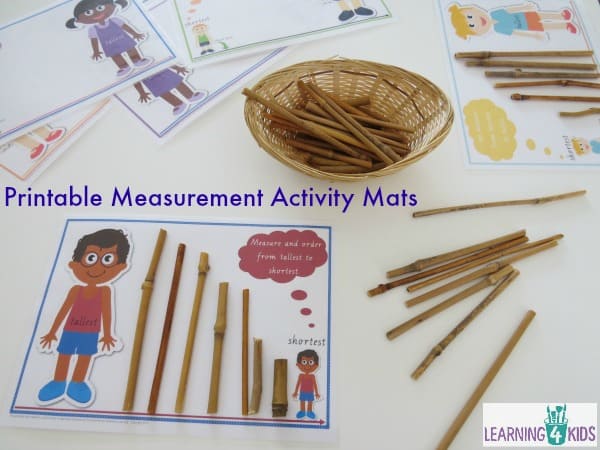 Printable Measurement Activity Mats - measuring length tallest to shortest