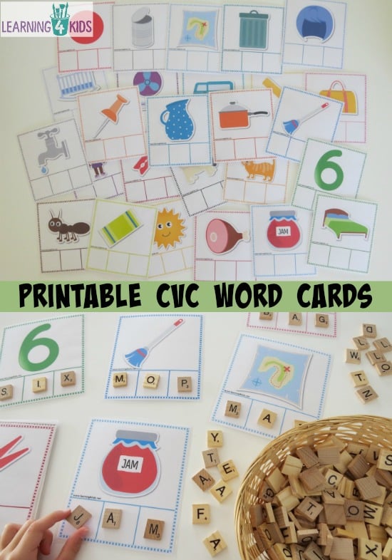 printable cvc word cards - fill-in the missing letters to match the picture. includes 26 cards and part of a cvc activity bundle pack