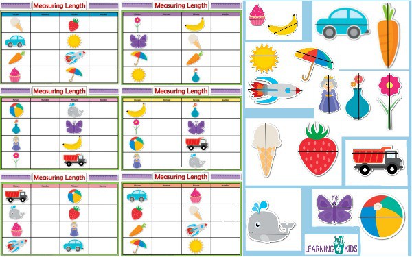 Printable Measuring Length Activity Mats - Measure (indirect) and Record
