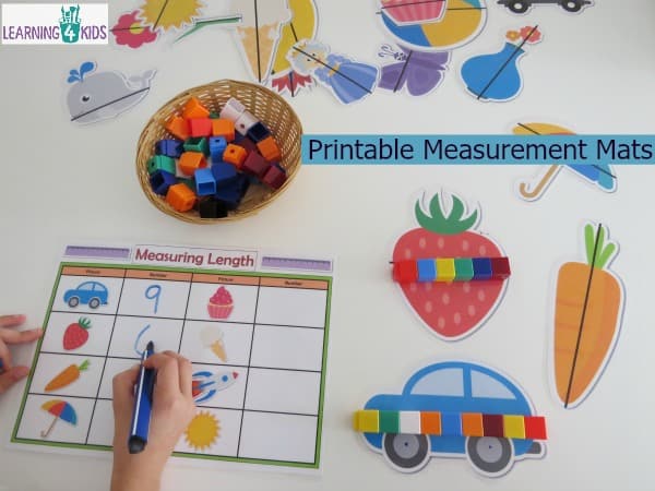 Printable Measurement Mats - great for learning centres and small group work