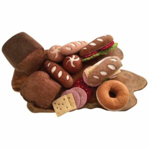 Felt Bread and Sandwich Toppings on Wood Slice 499195