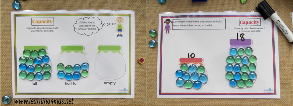 Printable Measurement Capacity Mats 2 Options Available