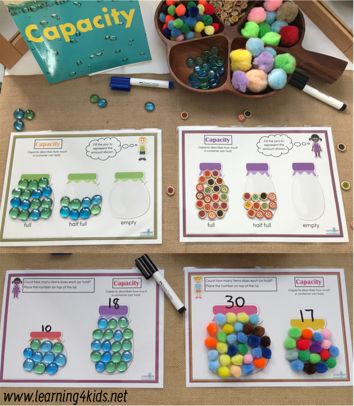 Printable Measurement Capacity Mats - Learning about capacity and volume