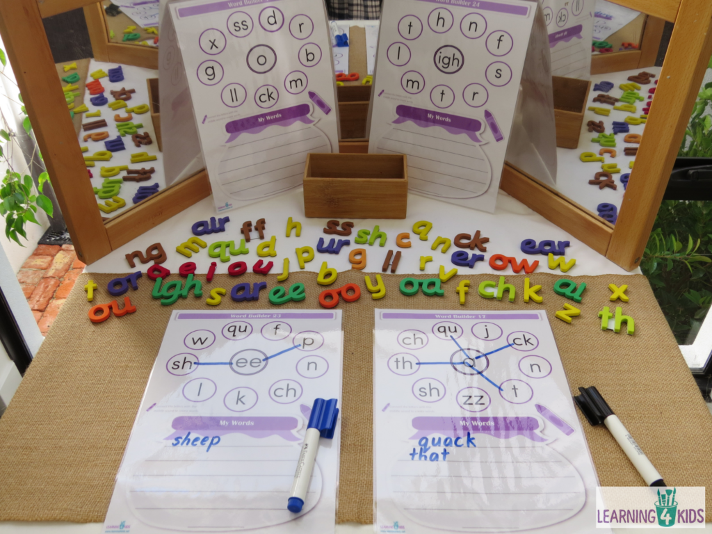 printable word builder activity mats phase 3