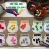 Colour matching and sorting fine motor activity - printable coloured jars