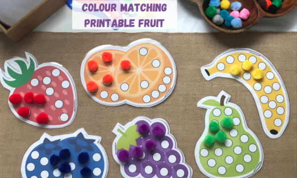 Colour matching and sorting printable fruit for matching activities