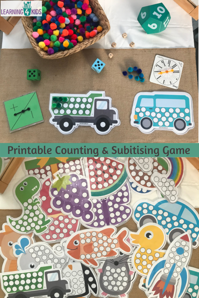 Printable Counting and Subitising Activity Game Mats