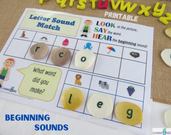 Beginning Letter Sounds Matching Activity Printable