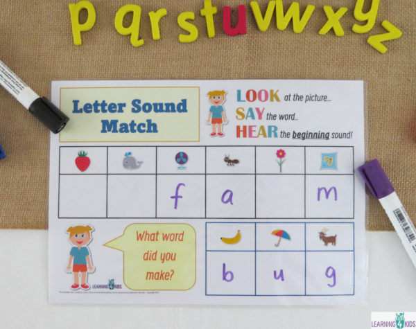 Beginning Letter Sounds Matching Mats