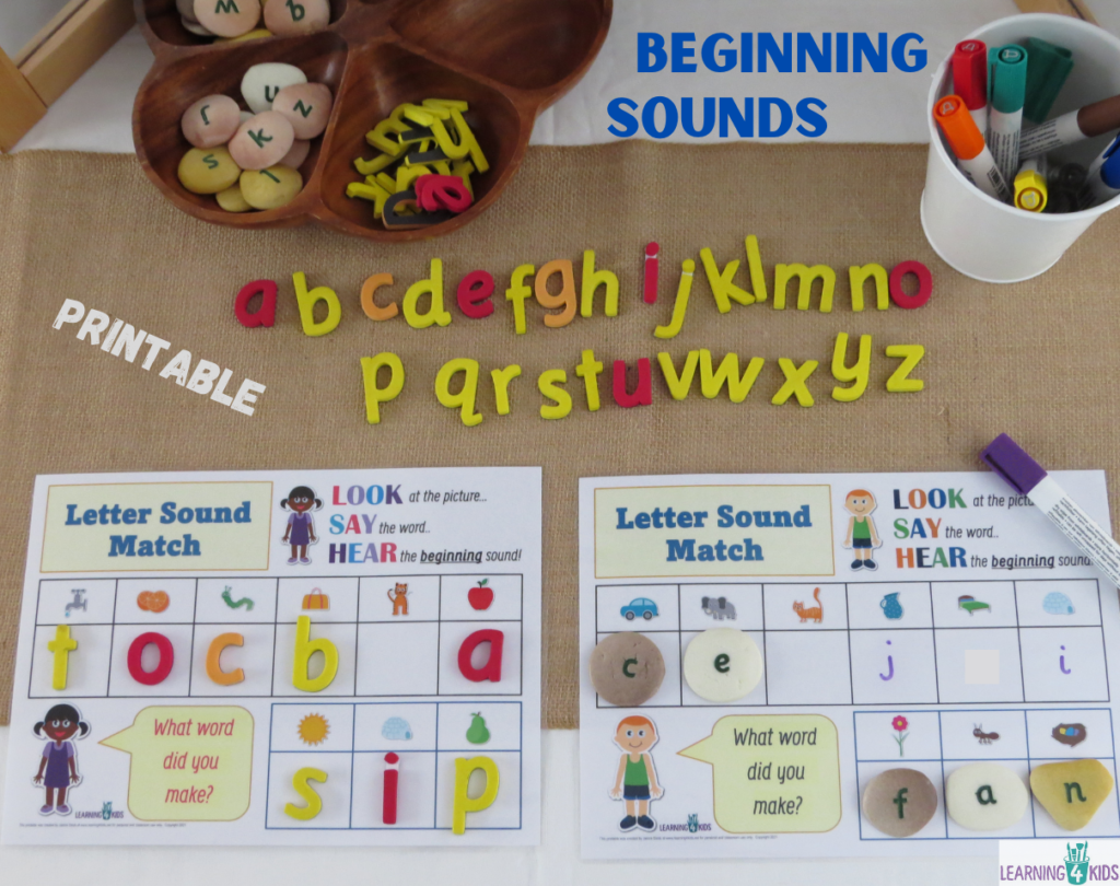 Printable Beginning Letter Sounds Matching Activity