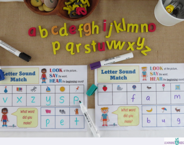 Printable Beginning Letter Sounds Matching Mats