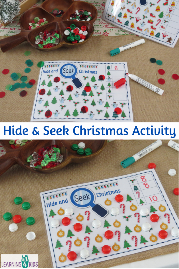 Printable Christmas Hide and Seek Activity Mats