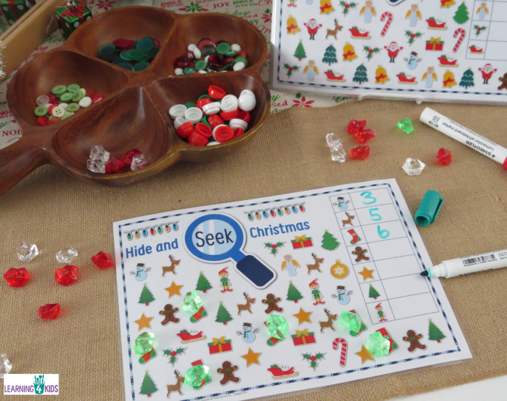 Printable Hide & Seek Christmas Activity for Kids