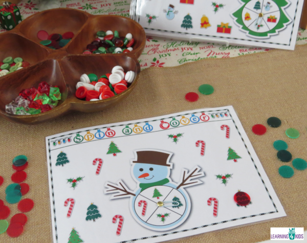 Printable Spin and Cover Christmas Mats