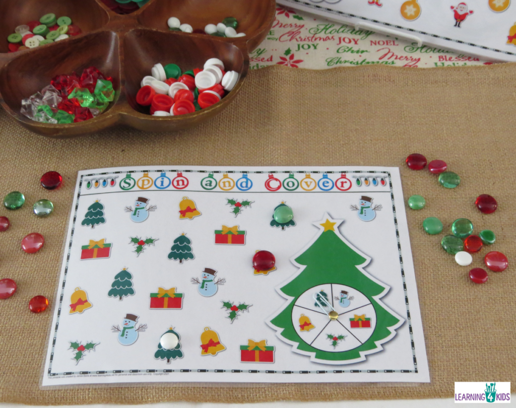 Spin and Cover Christmas Activity Mats